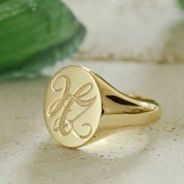 Initial Signet Ring - 18ct Gold Plated